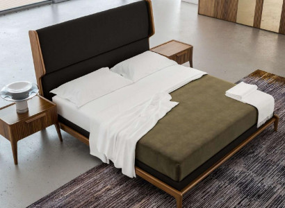 Brown Bedroom Set Bed Nightstands 2-piece Modern Style Luxury Furniture
